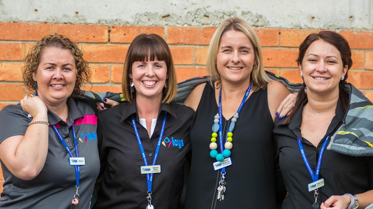 Melissa Pedersen, Katrina Kane, Amanda Margerison and Teagan Craig from Ipswich Community Youth Service in 2018. Picture: Stuart Peterson