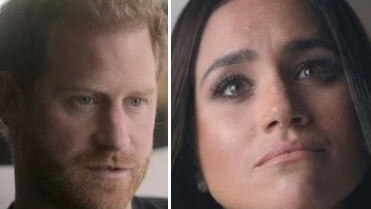 Prince Harry and Meghan Markle in their Netflix docuseries. Picture: Netflix