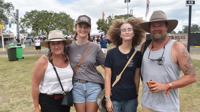 Perin, Bruce, Sophia and Bryn Beasley at CMC Rocks 2024. Picture: Aaron Goodwin