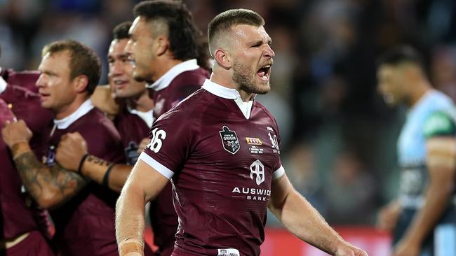 Jai Arrow celebrates after the match. Picture: Mark Kolbe/Getty Images