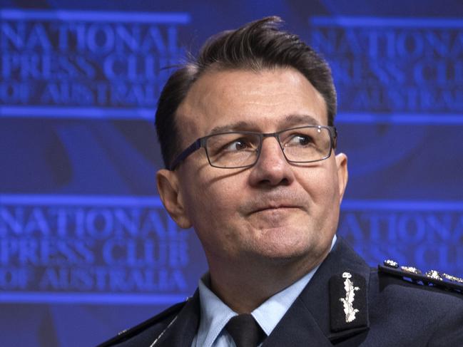 CANBERRA, AUSTRALIA - NewsWire Photos JULY 28, 2021: AFP commissioner Reece Kershaw at National Press Club in Canberra.Picture: NCA NewsWire / Gary Ramage