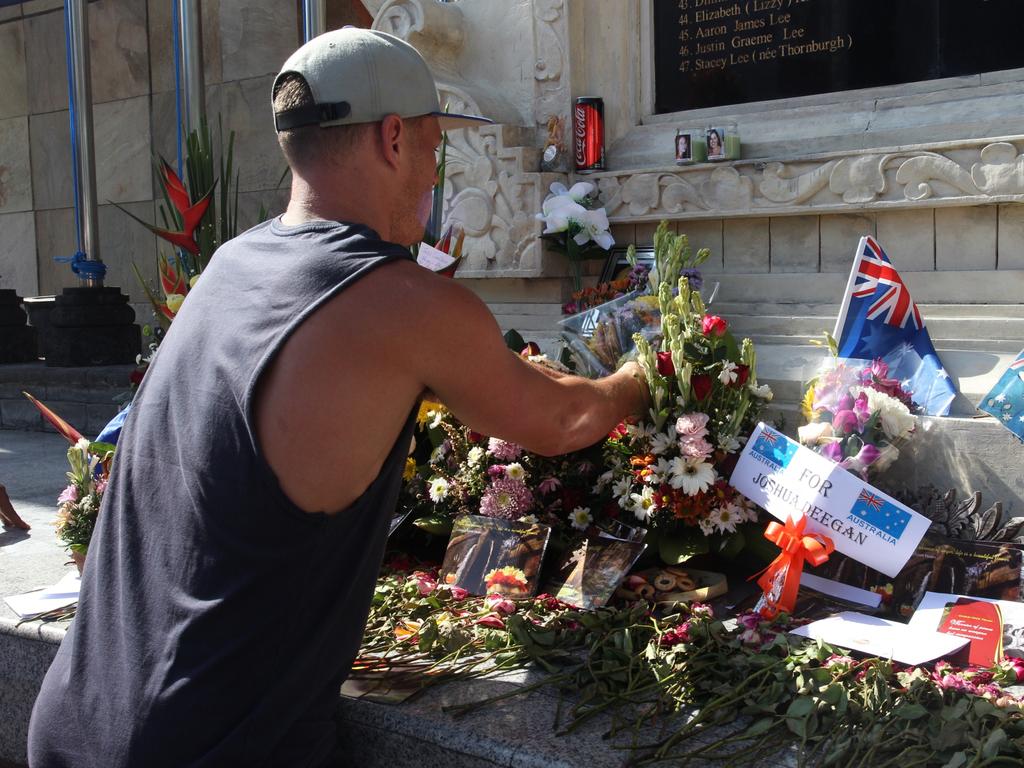 Australian Jackson Garlick in Bali to represent his family and commemorate the 15th anniversary of the Bali bombing. Picture: Lukman S.Bintoro