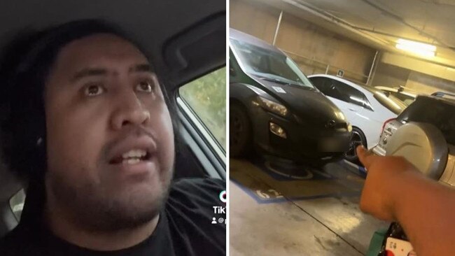 Uni student blocks three cars in car park. Picutre: Supplied/Instagram@pnuks