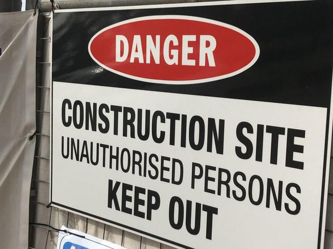 Signs at the construction site