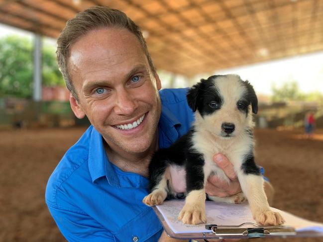 Today Show weather host Tim Davies at the Katherine Outback Experience. Picture: Supplied