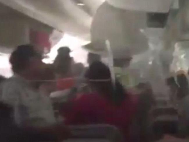 dramatic footage has emerged from inside an Emirates plane that crash landed in Dubai.