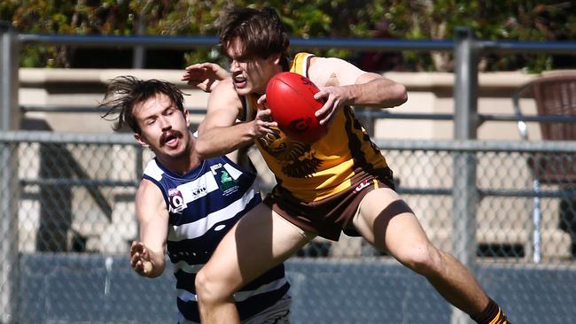 Hawks' Jake Staska in the AFL Cairns match between the Manunda Hawks and the Port Douglas Crocs, held at Cazalys Stadium, Westcourt. PICTURE: BRENDAN RADKE