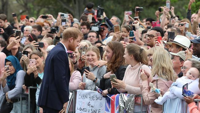 Prince Harry with India Brown. Picture: Alex Coppel