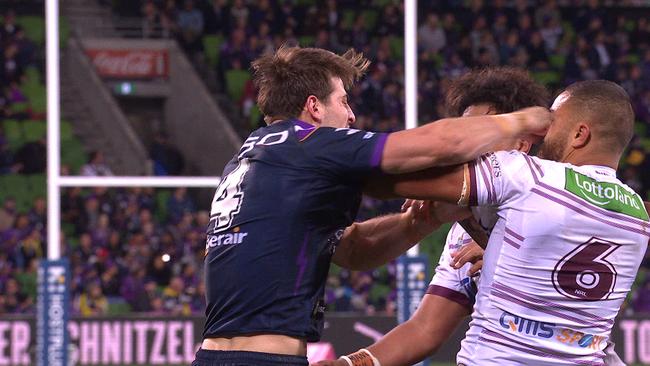 NRL storm fight biff footy