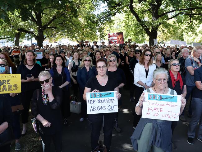 Women 4 Justice Rally in Hobart at parliament lawns. Picture: Nikki Davis-Jones