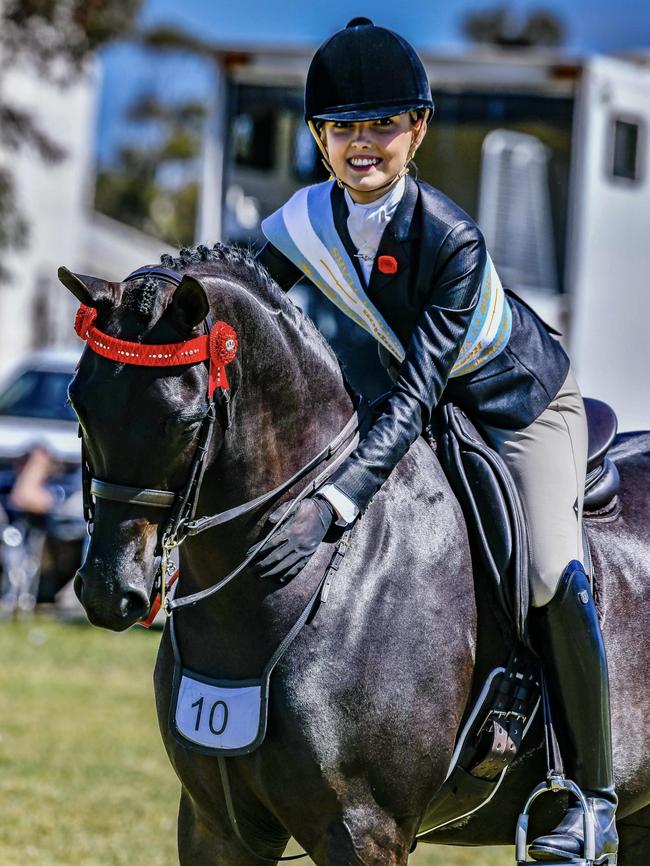 Sally Bond riding Toleia Park Mercury Rising at the 2020 Show Horse Council of SA Rising Star Championships in March, where they qualified for the 2021 Australasian Grand National Show Horse &amp; Rider Championships in Sydney. Picture: Lisa Gordon