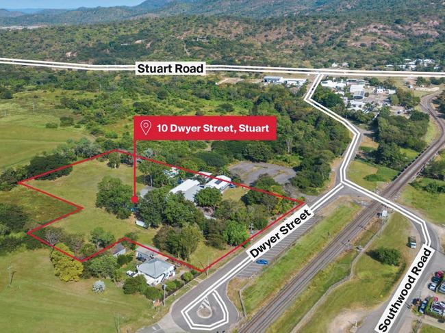 Aerial view of the former Stuart State School site, which is up for sale again. Picture: Knight Frank.