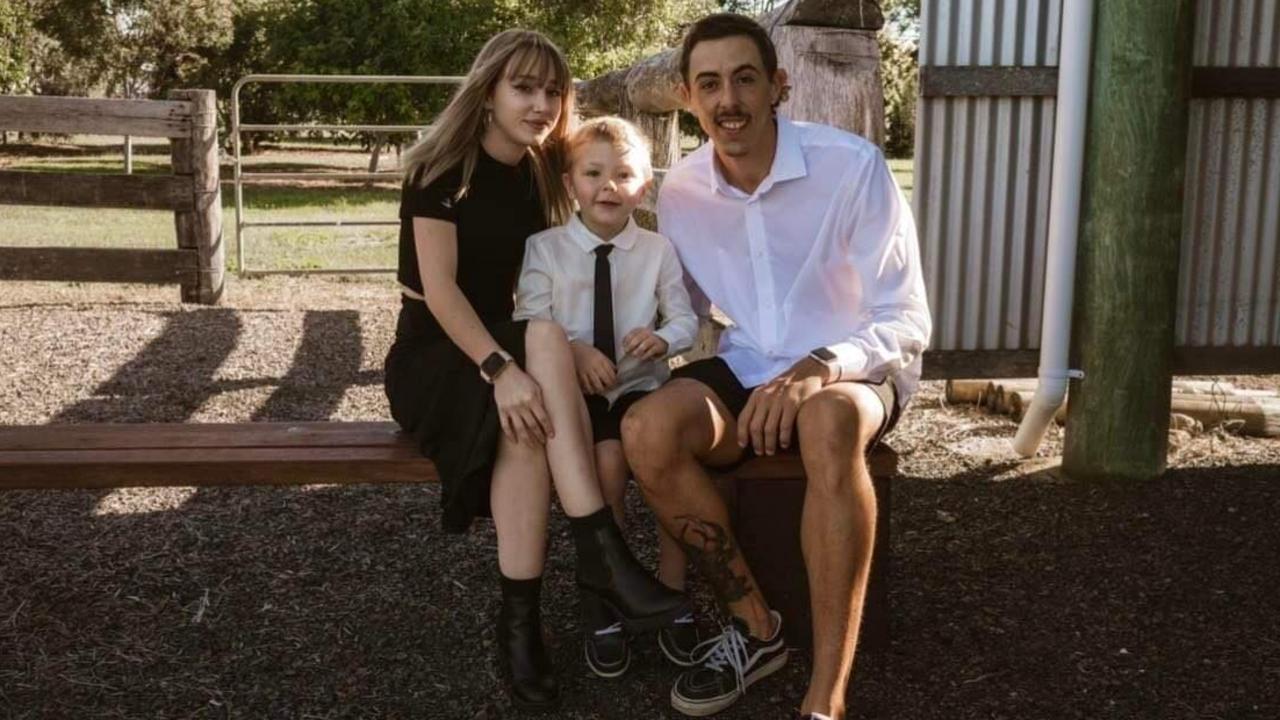 Samarah Davis with partner Dylan and son Hunter are living in terror at their Bundaberg public housing unit. Photo: Free Spirit Photography.