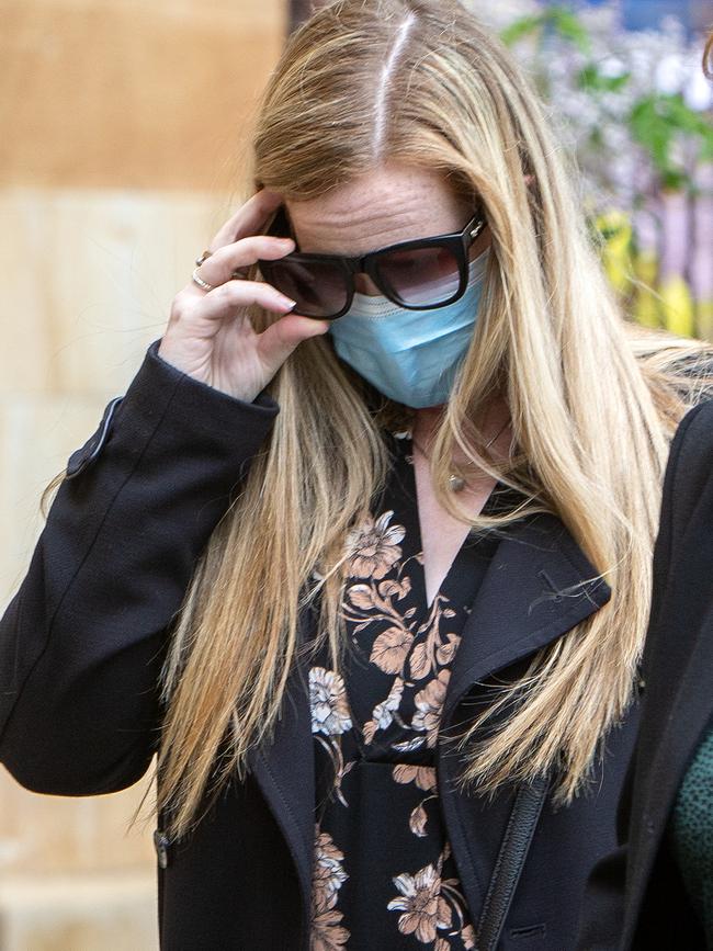 Rebecca Denton arrives at the Adelaide Magistrates Court on Monday. Picture: NCA NewsWire / Emma Brasier.