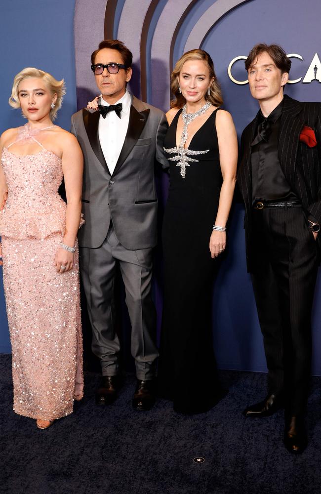The cast of Oppenheimer: Florence Pugh, Robert Downey Jr., Emily Blunt and Cillian Murphy. Picture: Frazer Harrison/Getty Images via AFP