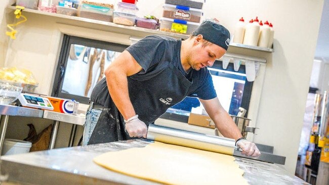 Dylan McQueen make his famous scrolls. Picture: Supplied