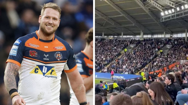 Joe Westerman smiled as Hull fans jeered at him. Picture: Getty