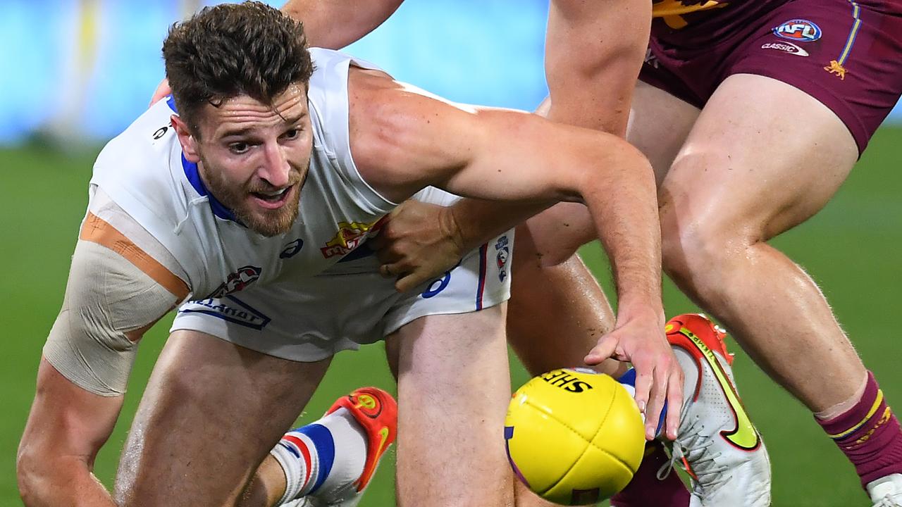 Marcus Bontempelli is in a race to be fit for the Dog’s preliminary final. Picture: AFL Photos/Getty Images