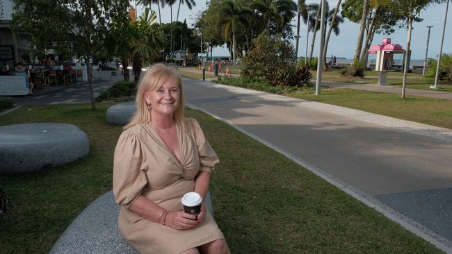 Cairns Chamber of Commerce CEO Patricia O'Neill on the section of the Esplanade Dining Precinct.