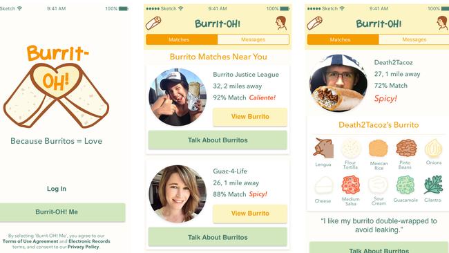 How the Burrit-Oh! dating app works. Picture: Supplied