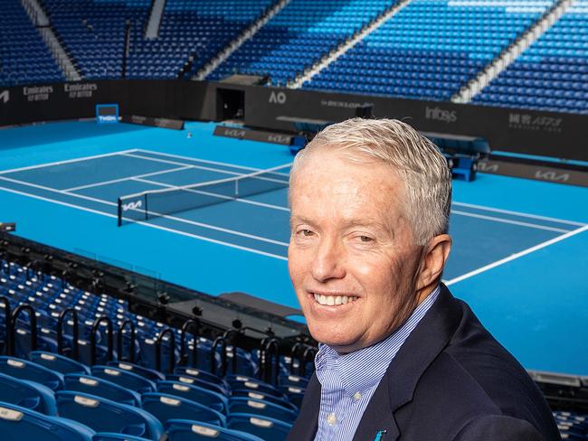 MELBOURNE, JANUARY 6, 2023: CEO of Tennis Australia Craig Tiley pictured at Rod Laver Arena ahead of the start of the 2023 Australian Open. Picture: Mark Stewart