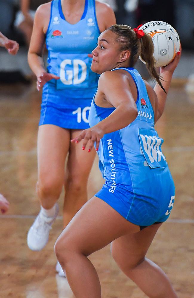 NSW’s Ana Kaiahi playing against the NT in the 2023 National Netball Championships. Picture: Pema Tamang Pakhrin