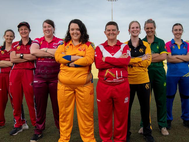 WomenÃs players ahead of the 2024 Darwin & Districts Cricket Competition. Picture: Pema Tamang Pakhrin