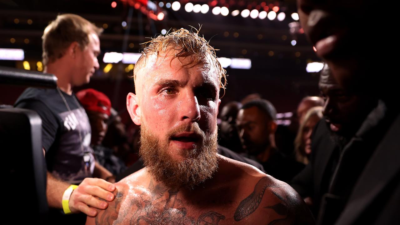 GLENDALE, ARIZONA - OCTOBER 29: Jake Paul exits the ring after his unanimous decision win over Anderson Silva of Brazil in their cruiserweight bout at Gila River Arena on October 29, 2022 in Glendale, Arizona. Christian Petersen/Getty Images/AFP