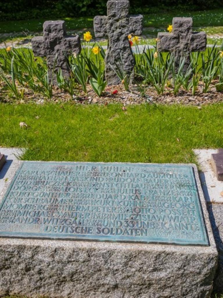 Mass grave in a German War Cemetery in Marigny, France, where Lt Baskind was found. Picture: Operation Benjamin.