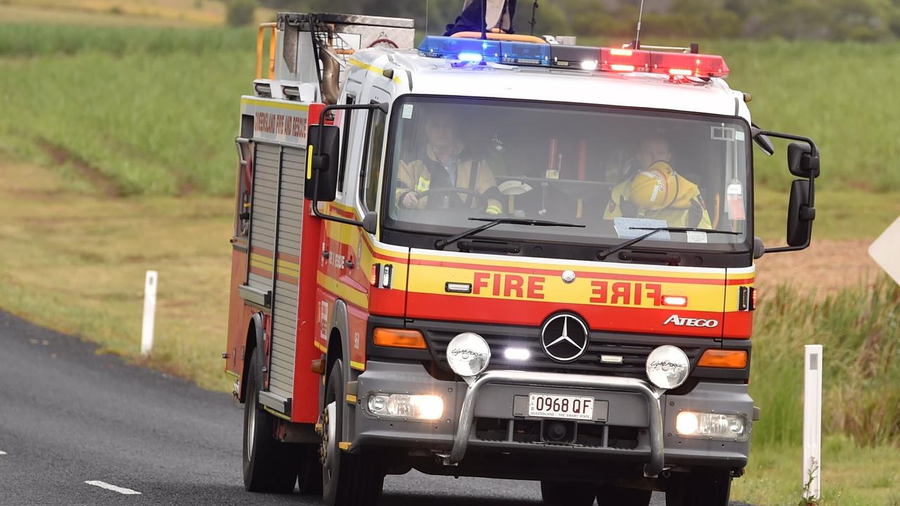 Queensland Fire and Emergencies are still on scene at a caravan fire near town.