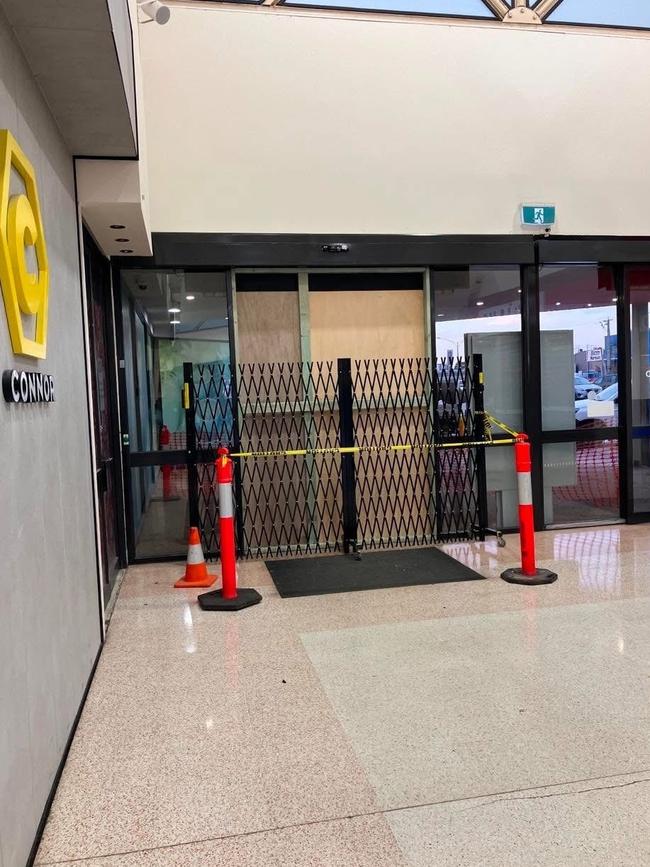 Damaged parts of the centre were barricaded. Picture: Facebook/Gippsland Centre