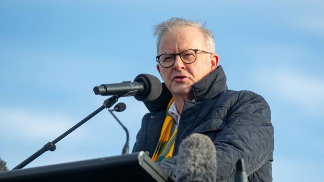 Prime Minister Anthony Albanese said the super tax applied ‘across the board’. Picture: Linda Higginson