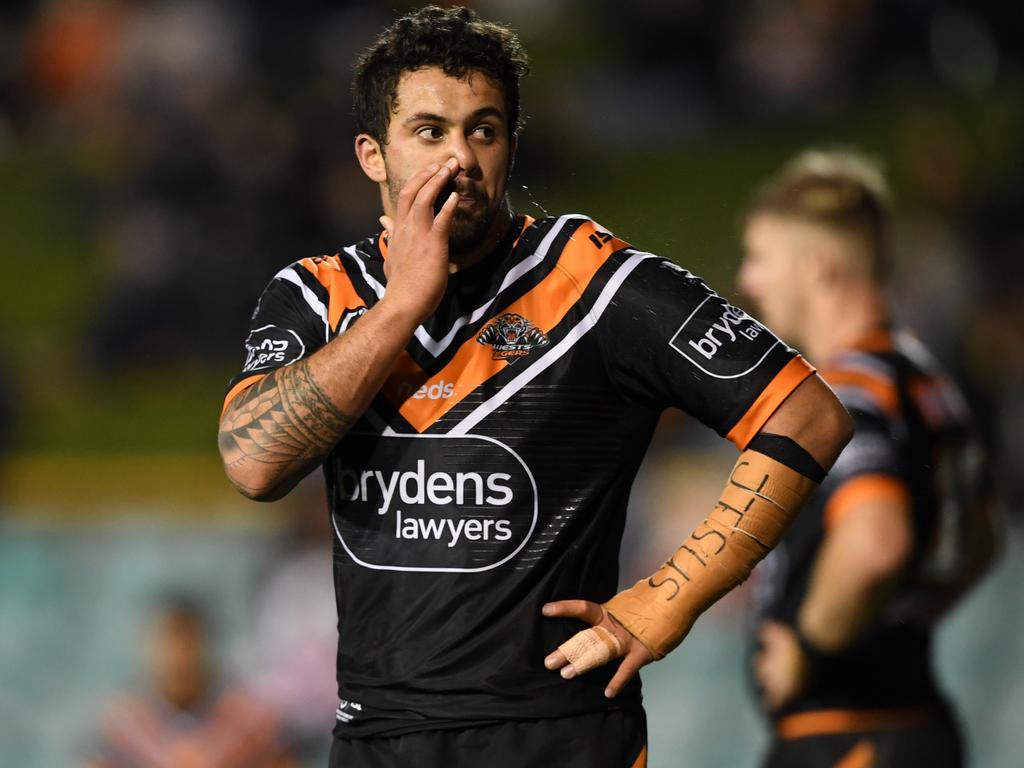 John Aloiai went to war with Wests Tigers. Picture: Grant Trouville/NRL Photos