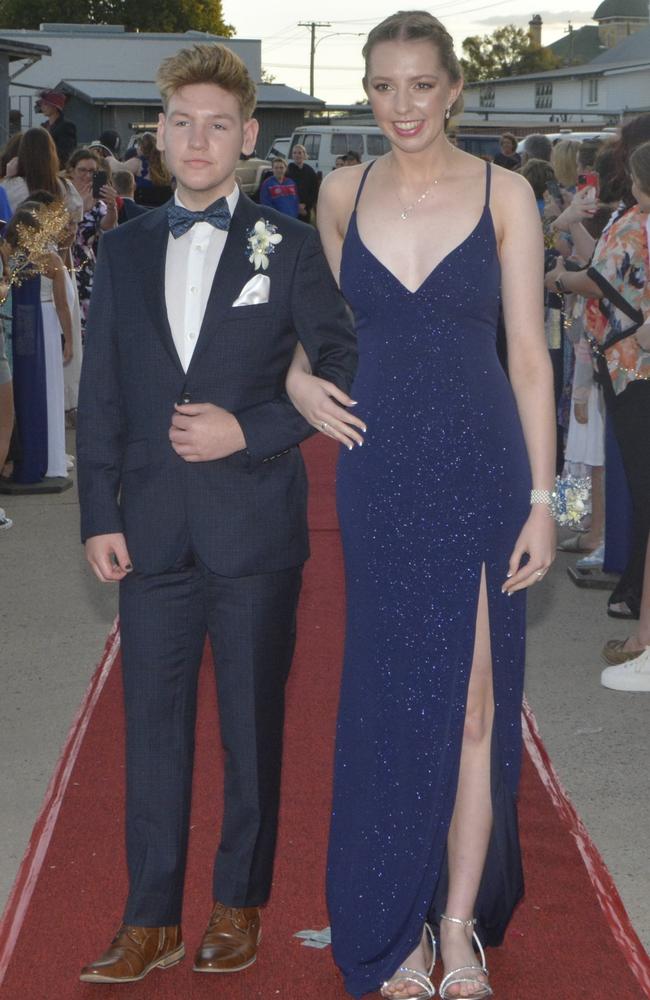 Warwick State High School graduates (from left) Kiarn Morgan and Sophie Strom at Warwick RSL on November 17, 2023. Photo: Jessica Klein