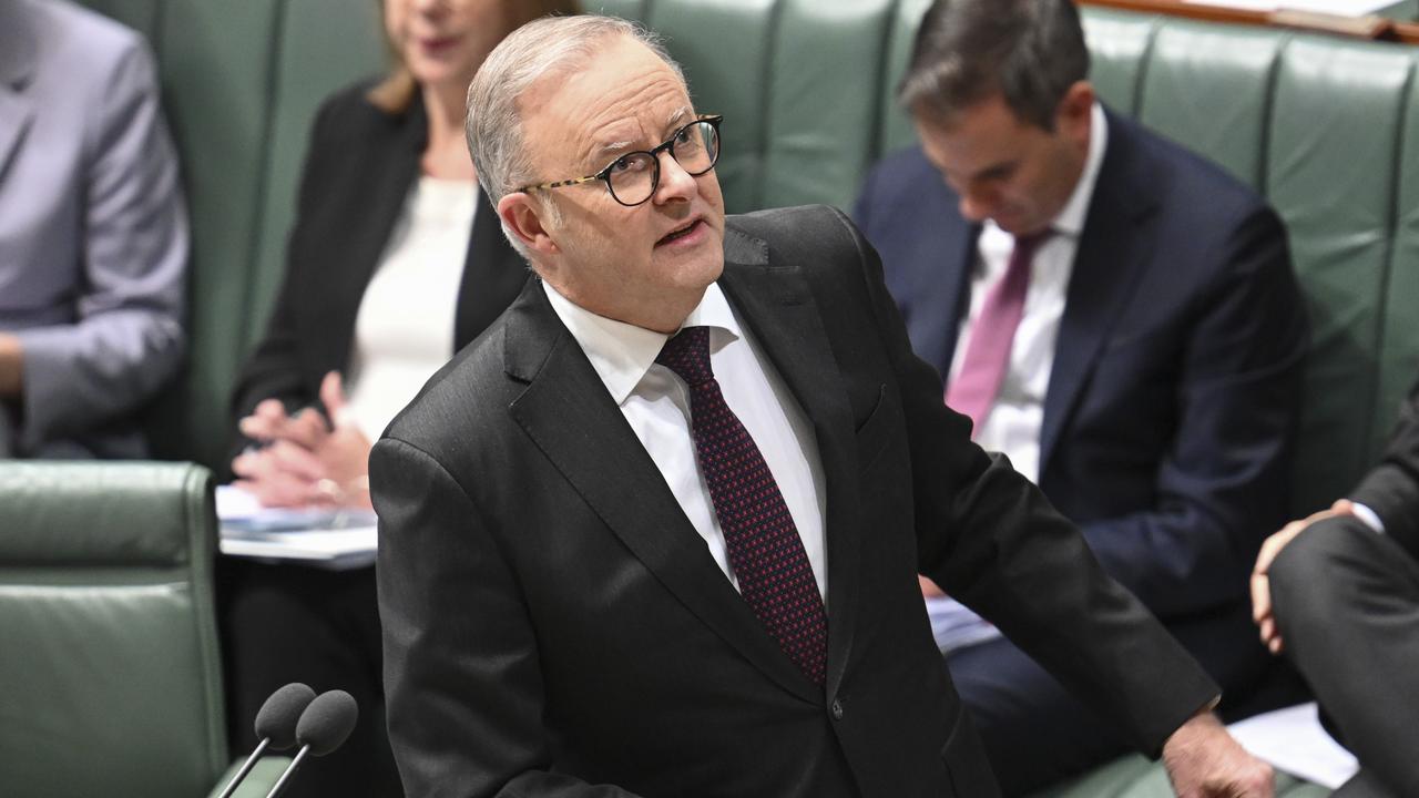 Prime Minister Anthony Albanese criticised Peter Dutton over the Coalition’s position on climate policy. Picture: NewsWire / Martin Ollman