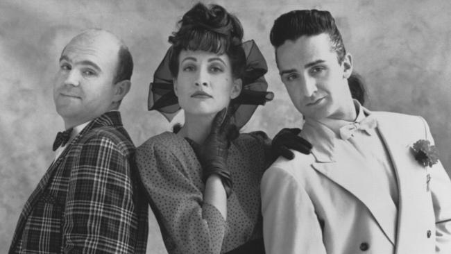 Pardon Me Boys, cabaret trio. Phillip Scott aka Phil Scott, Julie Hasler and Ignatius Jones.