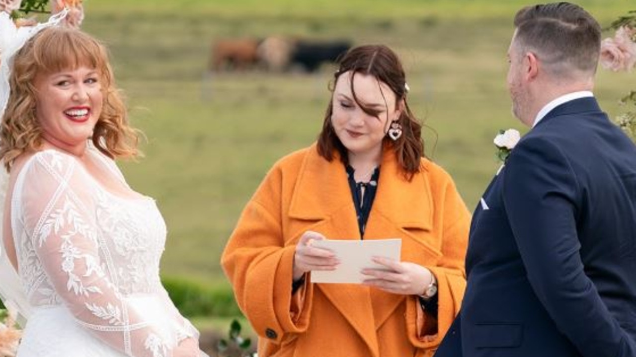 She appeared happy on her wedding day. Picture: Nine