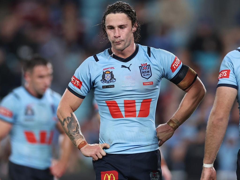 Nicho Hynes has had a tough Origin career so far. Picture: Cameron Spencer/Getty Images