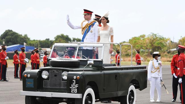 Prince William and Kate Middleton stepped a top and Land Rover just like the Queen and Prince Philip did in 1962. Picture: Ricardo Makyn/AFP