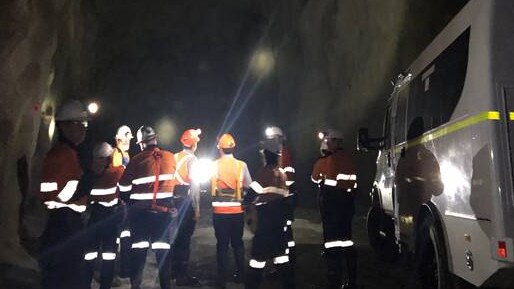 Excavation works on Stawell gold mine for a high-tech laboratory to search for elusive dark matter. Picture: University of Melbourne