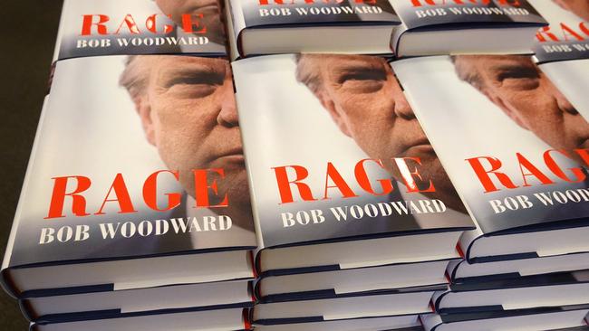 Copies of Bob Woodward’s new book, Rage. Picture: Scott Olson/Getty Images/AFP