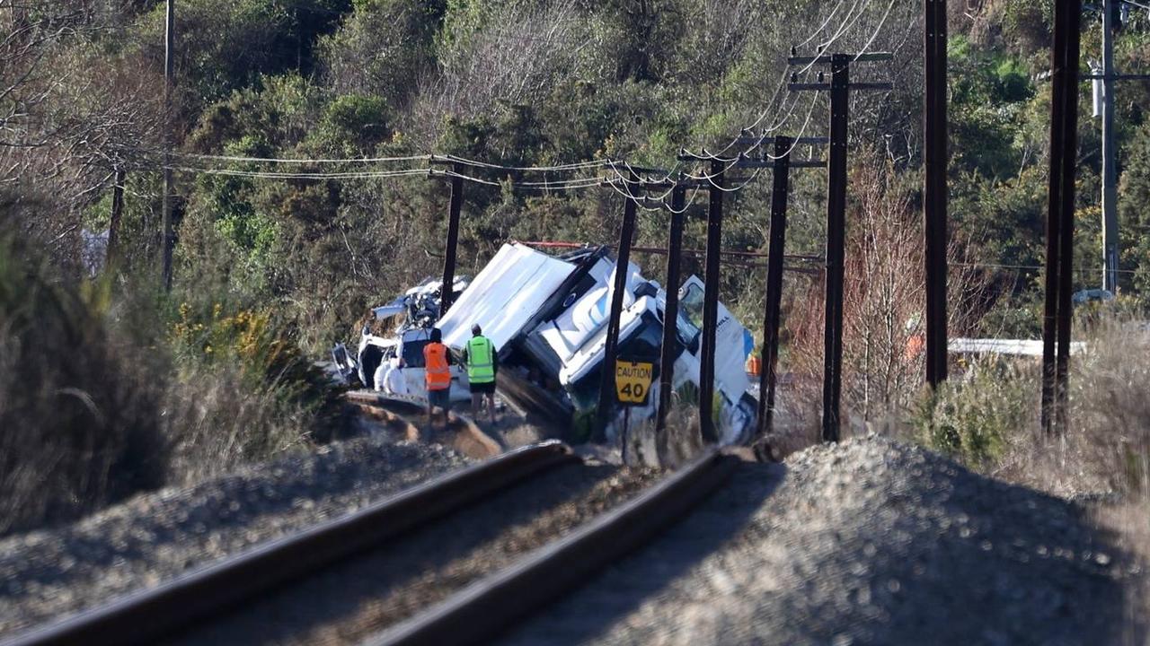 The scene of the fatal crash on State Highway 1 south of Picton this morning. Picture: George Heard
