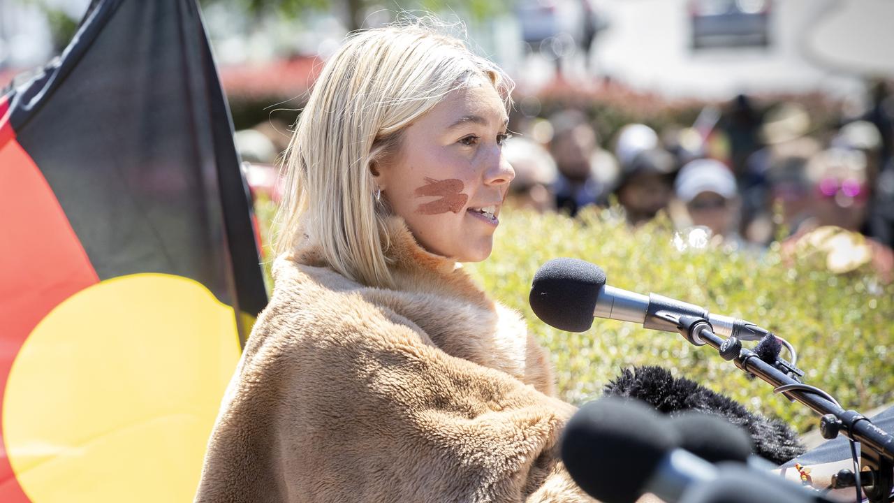 Maggie Blanden during the Invasion Day March and Rally at Hobart. Picture: Chris Kidd