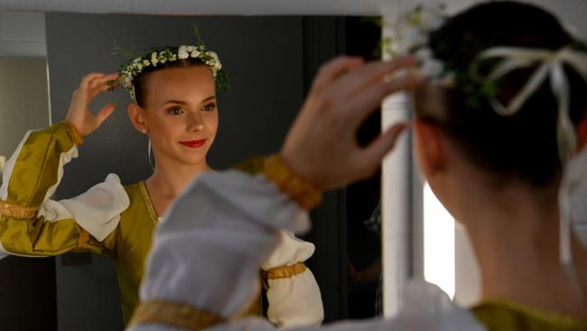Townsville Eisteddfod 2023. Age 16 to 18 Demi-Character Solo. Morgan Pringle gets ready Picture: Evan Morgan.