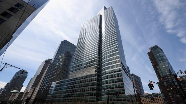 Goldman Sachs headquarters in New York City. Investment banking deal flow declines reflect the higher cost of debt and tougher economic conditions. Picture: Johannes Eisele/AFP