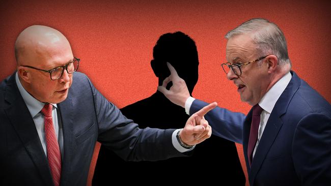 Peter Dutton and Anthony Albanese. Against the shadowy background of an unidentified politician, the Opposition Leader has launched an extraordinary intervention to suggest the ex-politician referred to by the ASIO chief as having ‘sold out their country’ was from NSW Labor, with links to China.