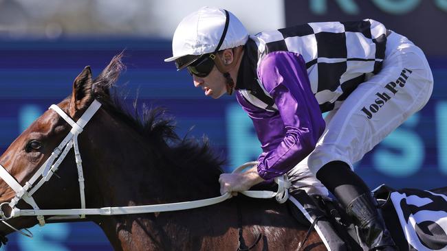 Josh Parr rides Bjorn Baker’s debutant Amor Victorious. Picture: Getty Images