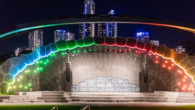 The new outdoor stage at the Gold Coast’s Home of The Arts (HOTA).