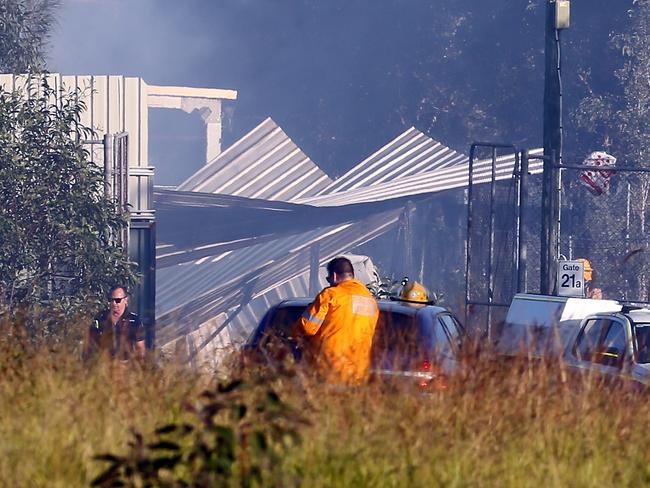 The Big Brother house was destroyed by the fire. Picture: Richard Gosling