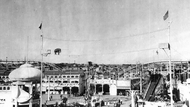 The “elephant” tightrope at Luna Park. Picture: Luna Park